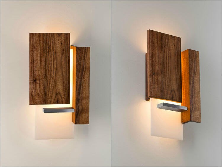 Đèn tường hiện đại với thiết kế gỗ trang nhã kết hợp ánh sáng LED ấm áp, tạo điểm nhấn sang trọng cho không gian sống.