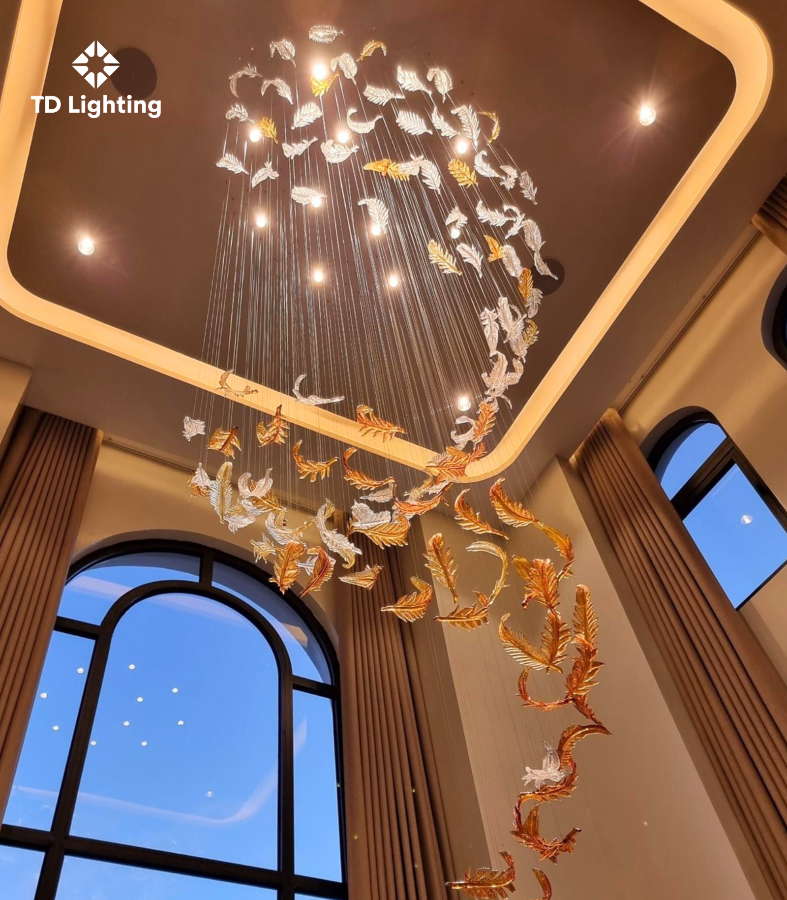 Đèn thả thiết kế Lông Vũ