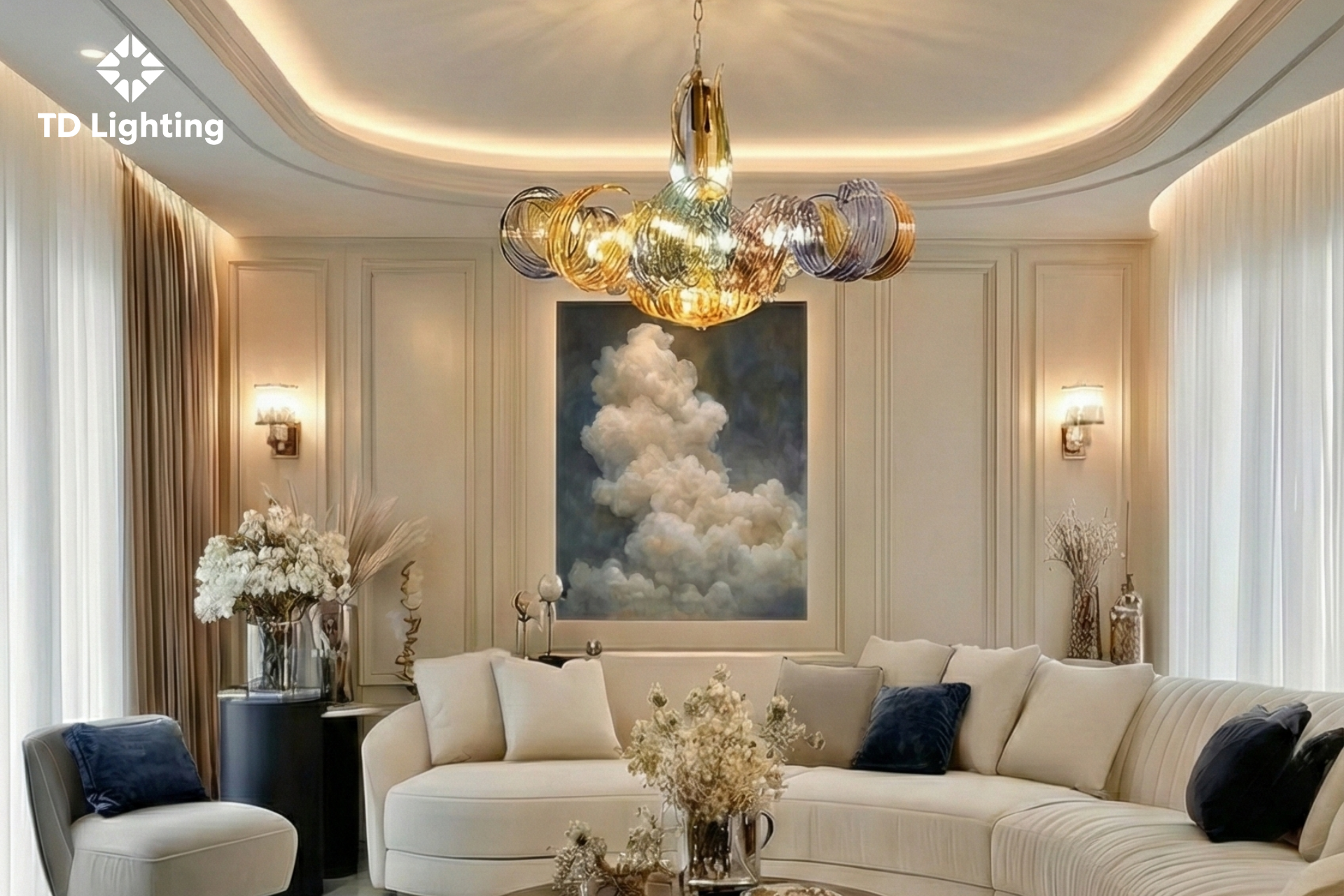 Đèn chùm Lotus Iris Cristal Bohemia 3 Đèn chùm Lotus Iris Cristal Bohemia