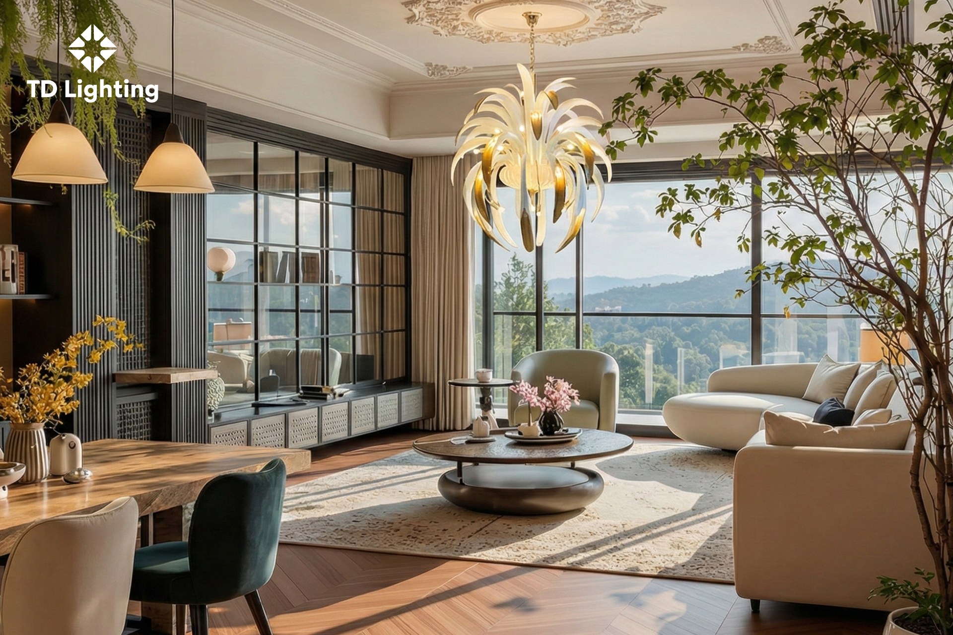 Đèn chùm Lion Iris Cristal Bohemia