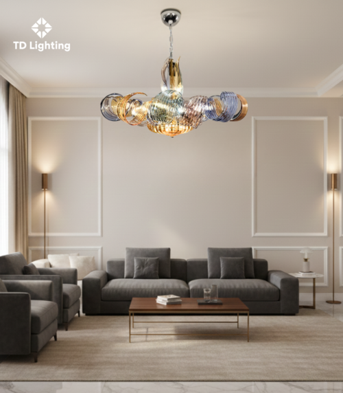 Đèn chùm Lotus Iris Cristal Bohemia