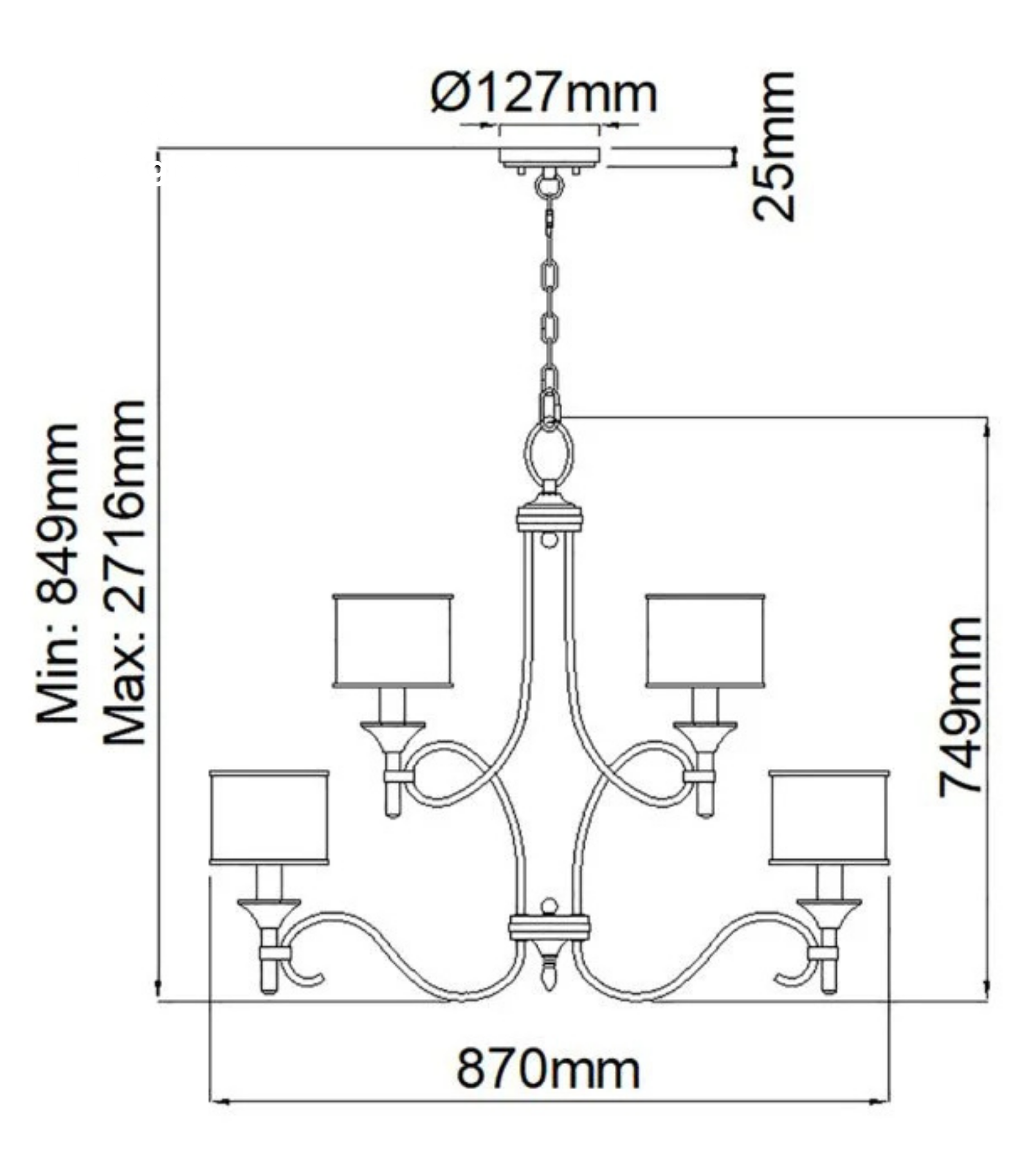 Đèn chùm Lacey Elstead Lighting