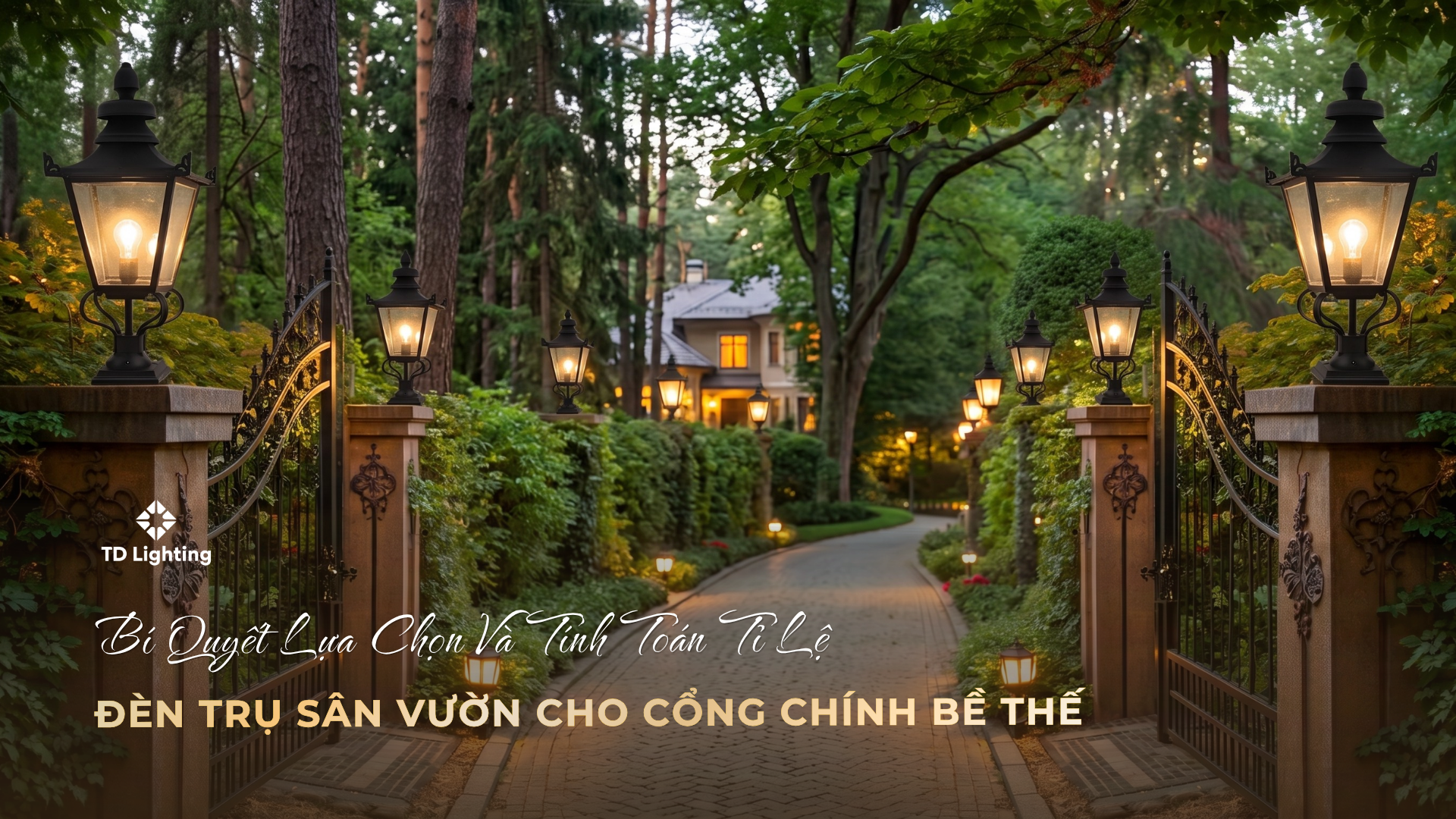 Bí Quyết Lựa Chọn Và Tính Toán Tỉ Lệ Đèn Trụ Sân Vườn Cho Cổng Chính Bề Thế